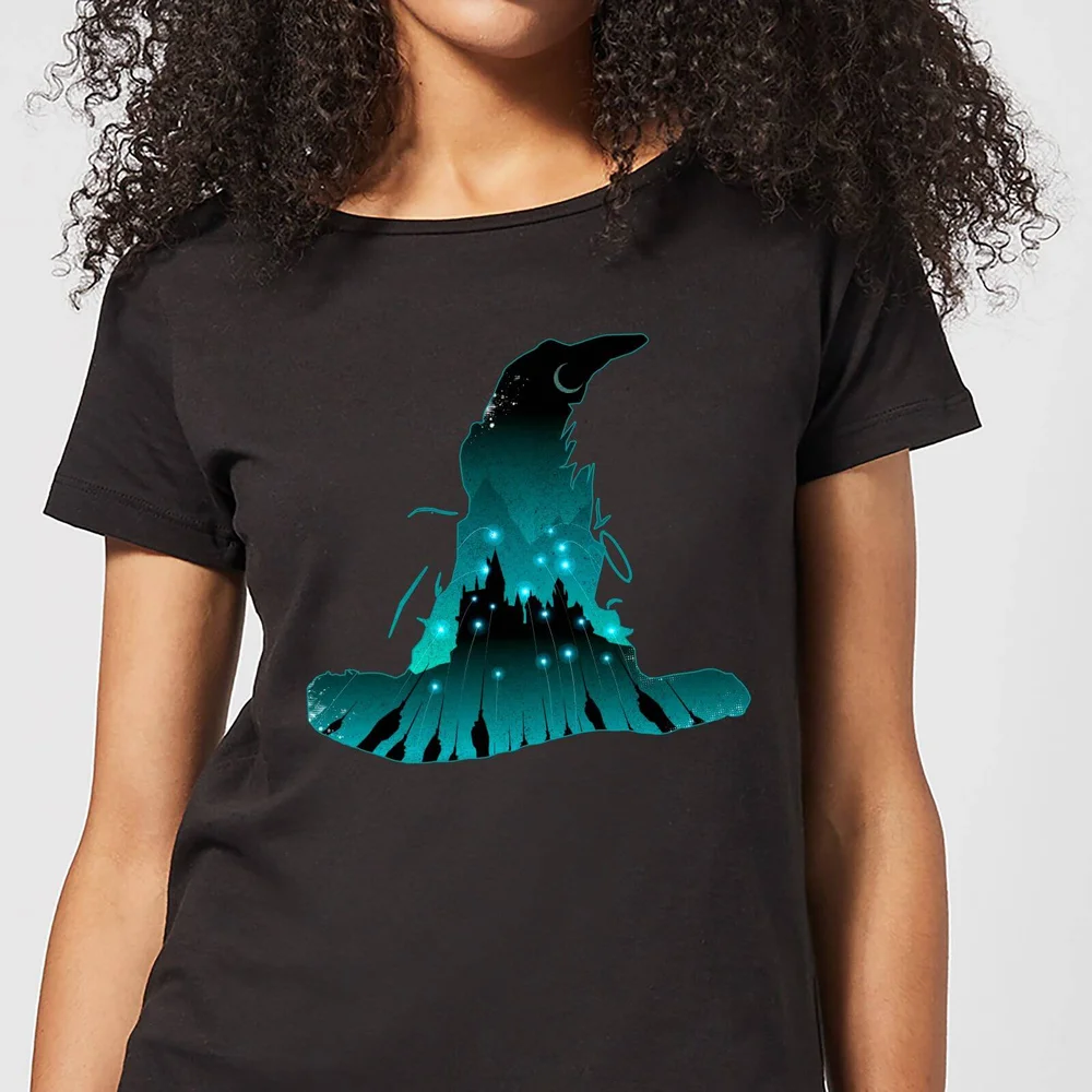 T-Shirt Femme Silhouette de Poudlard - Harry Potter - Noir - S - Noir Image 1