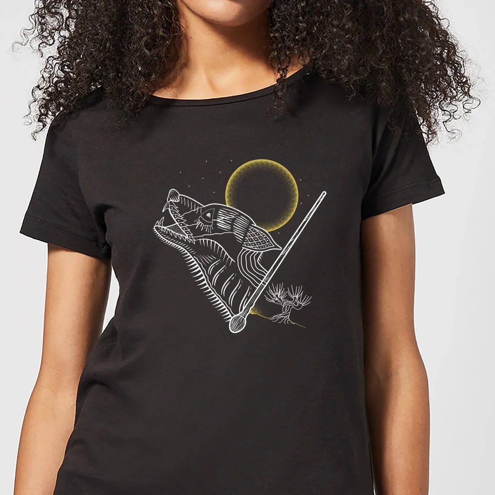 T-Shirt Femme Dessin au Trait Loup-Garou - Harry Potter - Noir - S - Noir Image 1