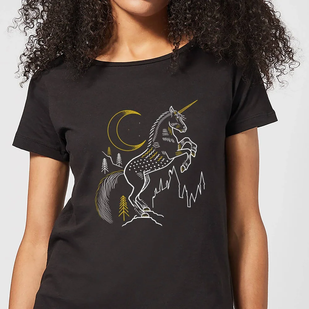 T-Shirt Femme Dessin au Trait Licorne - Harry Potter - Noir - S - Noir Image 1