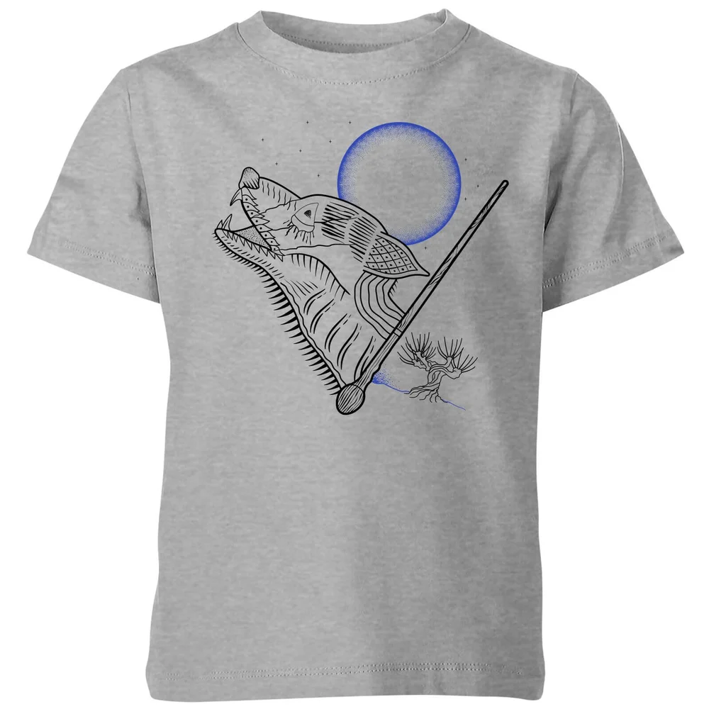 T-Shirt Enfant Dessin au Trait Loup-Garou - Harry Potter - Gris - 3-4 ans - Gris Image 1