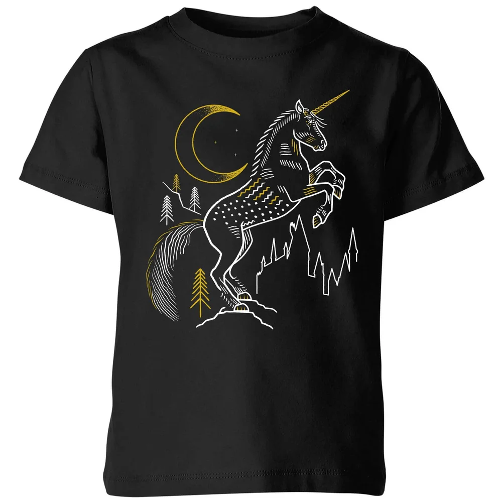T-Shirt Enfant Dessin au Trait Licorne - Harry Potter - Noir - 3-4 ans - Noir Image 1