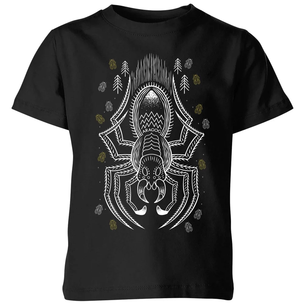 T-Shirt Enfant Dessin au Trait Aragog - Harry Potter - Noir - 3-4 ans - Noir Image 1