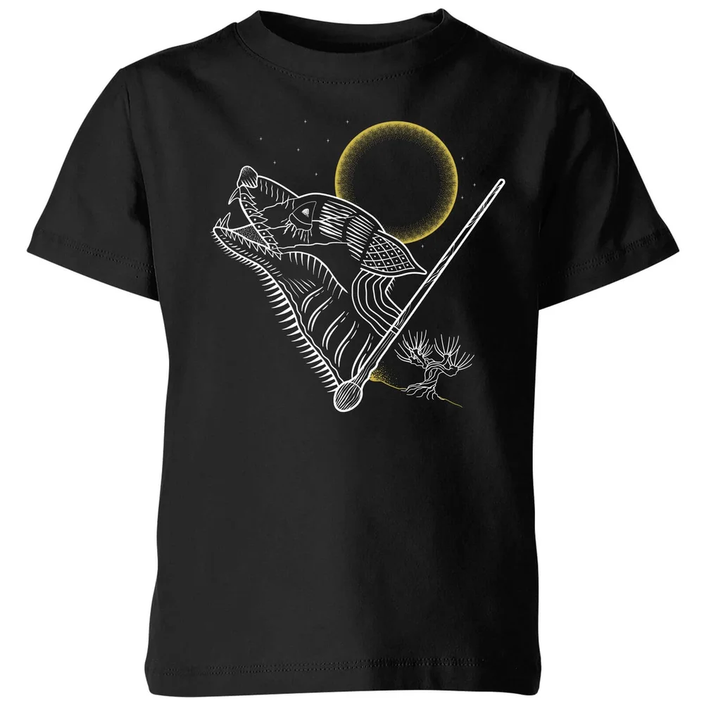 T-Shirt Enfant Dessin au Trait Loup-Garou - Harry Potter - Noir - 3-4 ans - Noir Image 1