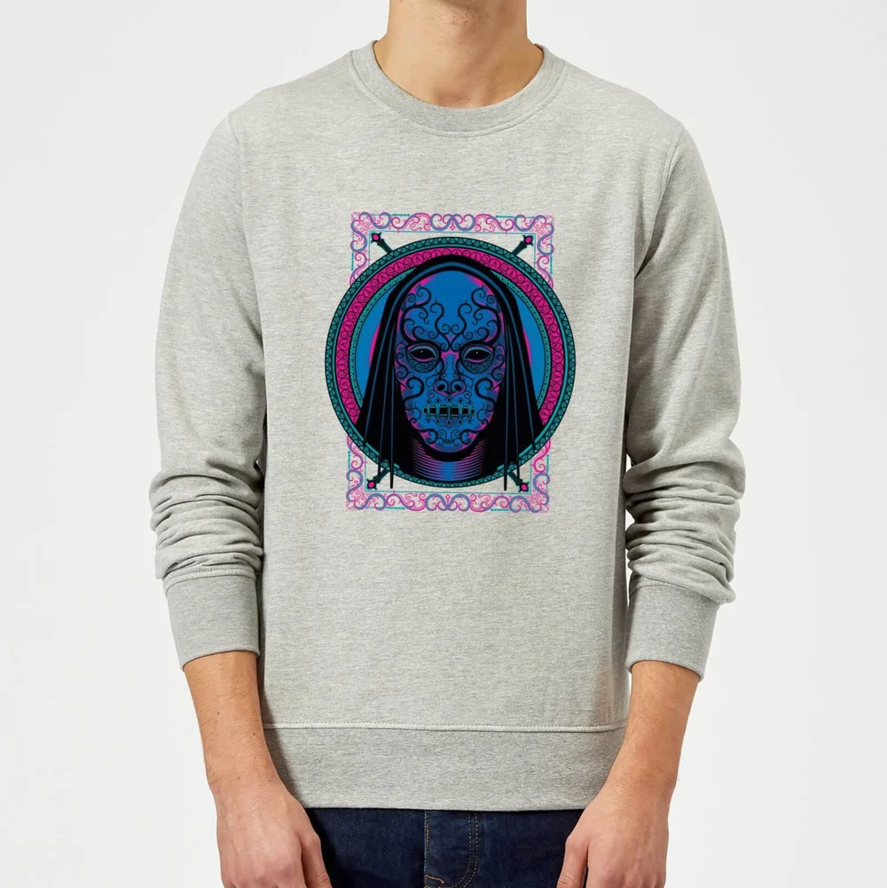 Sweat Homme Masque Mangemort Néon - Harry Potter - Gris - S - Gris Image 1