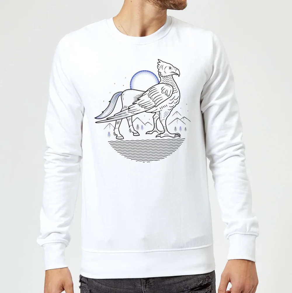 Sweat Homme Dessin au Trait Buck - Harry Potter - Blanc - S - Blanc Image 1