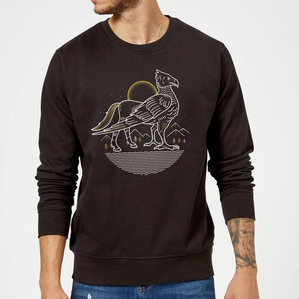 Sweat Homme Dessin au Trait Buck - Harry Potter - Noir - S - Noir Image 1