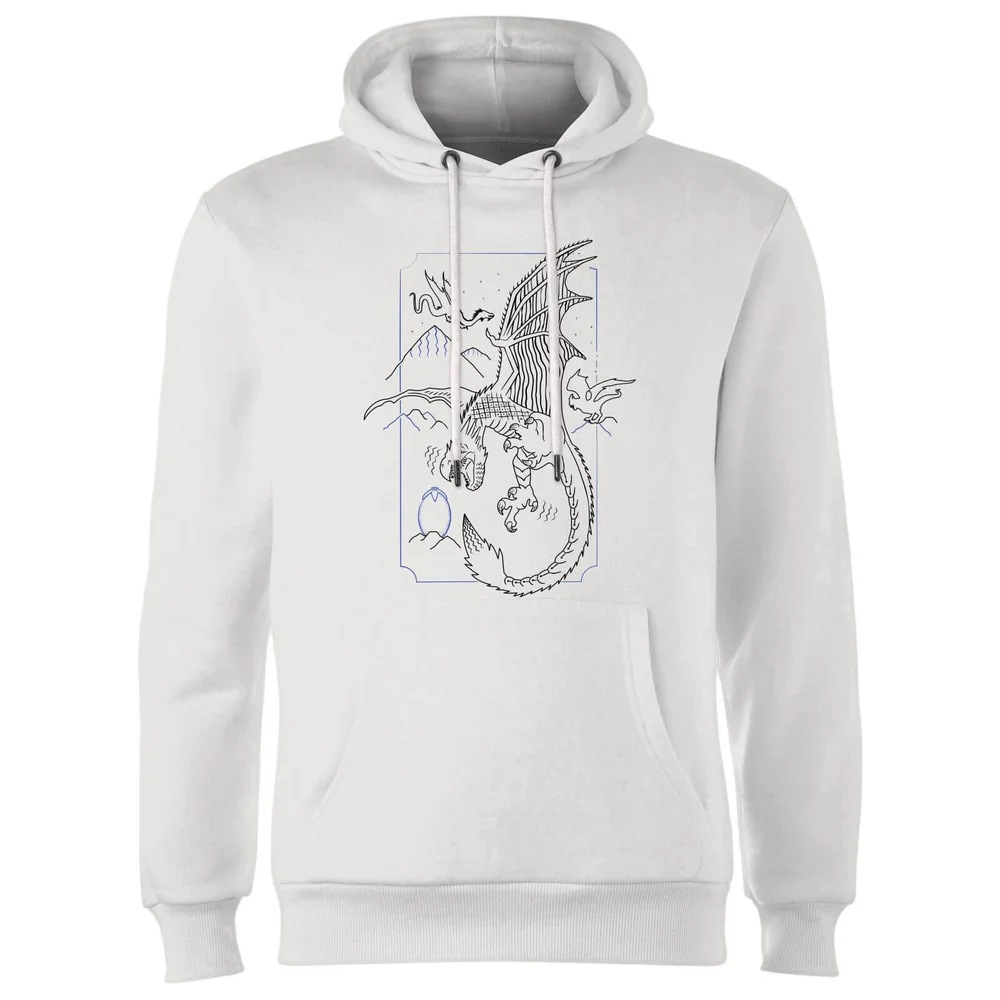 Sweat à Capuche Homme Dessin au Trait Dragon - Harry Potter - Blanc - S - Blanc Image 1