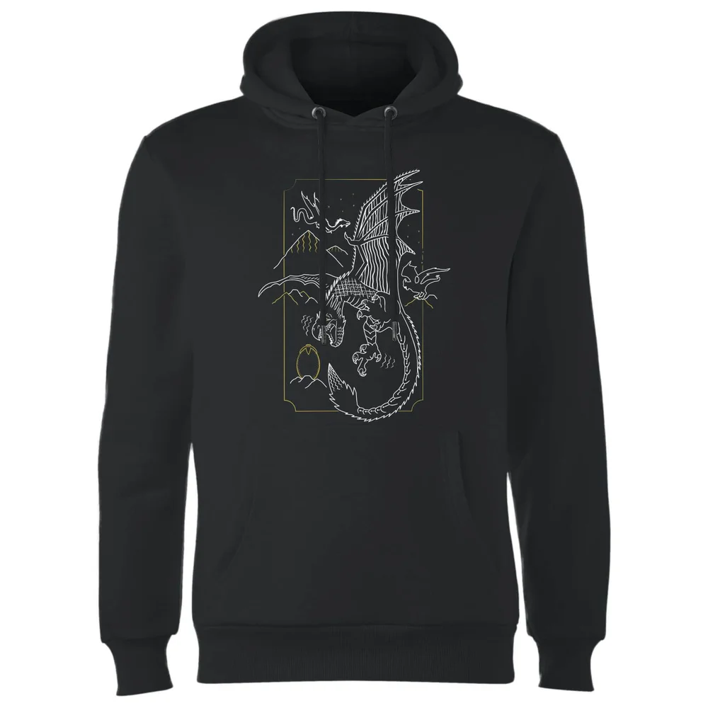 Sweat à Capuche Homme Dessin au Trait Dragon - Harry Potter - Noir - S - Noir Image 1