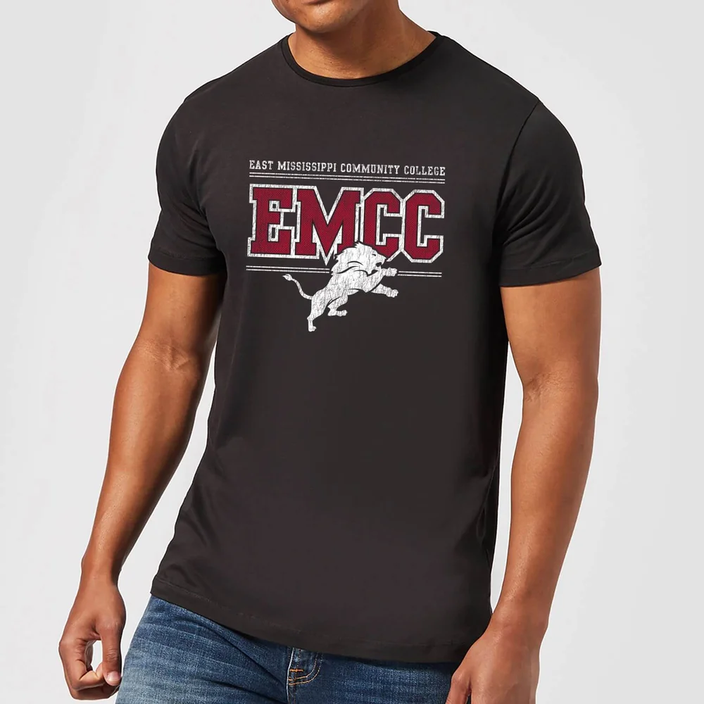 T-Shirt Homme Lion et Effet Abîmé - East Mississippi Community College - Noir - S Image 1