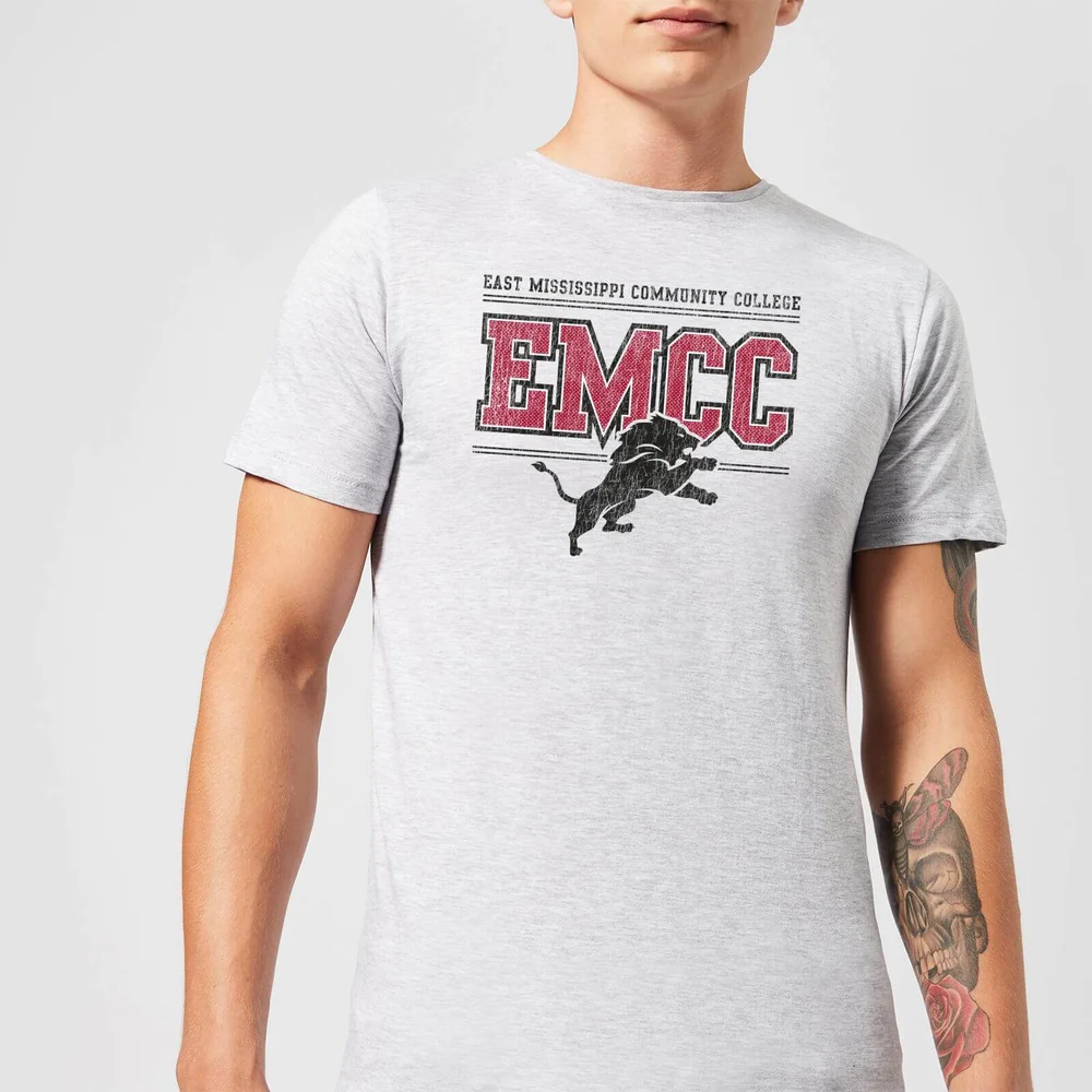 T-Shirt Homme Lion et Effet Abîmé - East Mississippi Community College - Gris - S Image 1