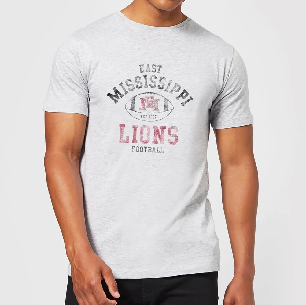 T-Shirt Homme Lion et Effet Abîmé Football - East Mississippi Community College - Gris - S Image 1