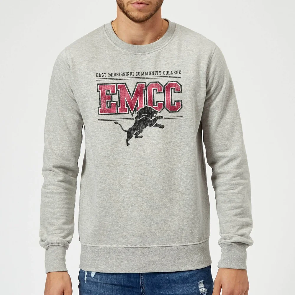 Sweat Homme Lion et Effet Abîmé - East Mississippi Community College - Gris - S - Gris Image 1