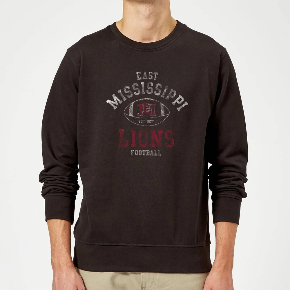 Sweat Homme Lions Football Effet Abîmé - East Mississippi Community College - Noir - S Image 1