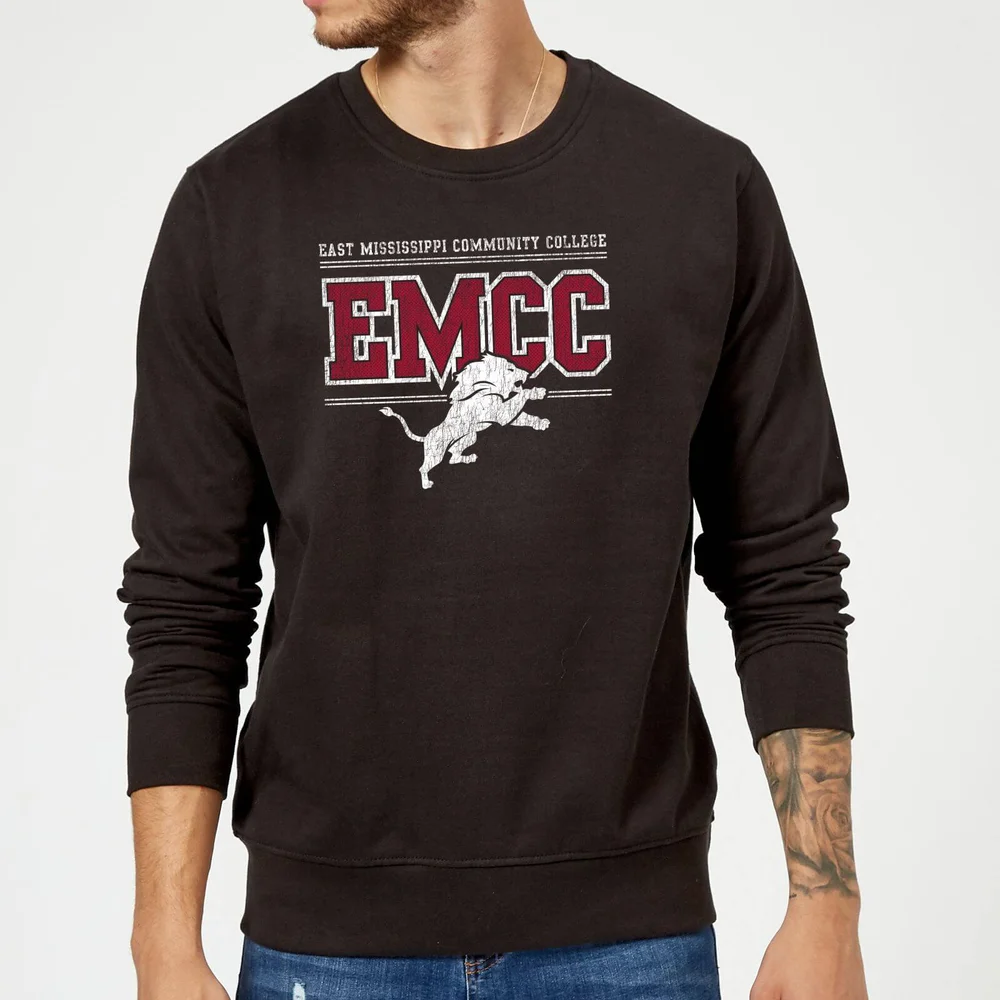 Sweat Homme Lion et Effet Abîmé - East Mississippi Community College - Noir - S Image 1