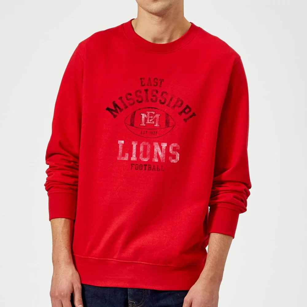 Sweat Homme Lions Football Effet Abîmé - East Mississippi Community College - Rouge - S Image 1