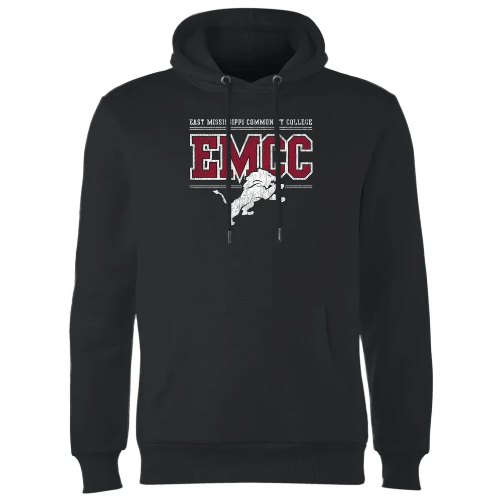 Sweat à Capuche Homme Lion et Effet Abîmé - East Mississippi Community College - Noir - S Image 1