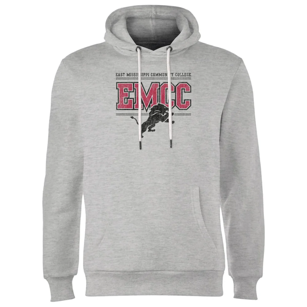 Sweat à Capuche Homme Lion et Effet Abîmé - East Mississippi Community College - Gris - S - Gris Image 1