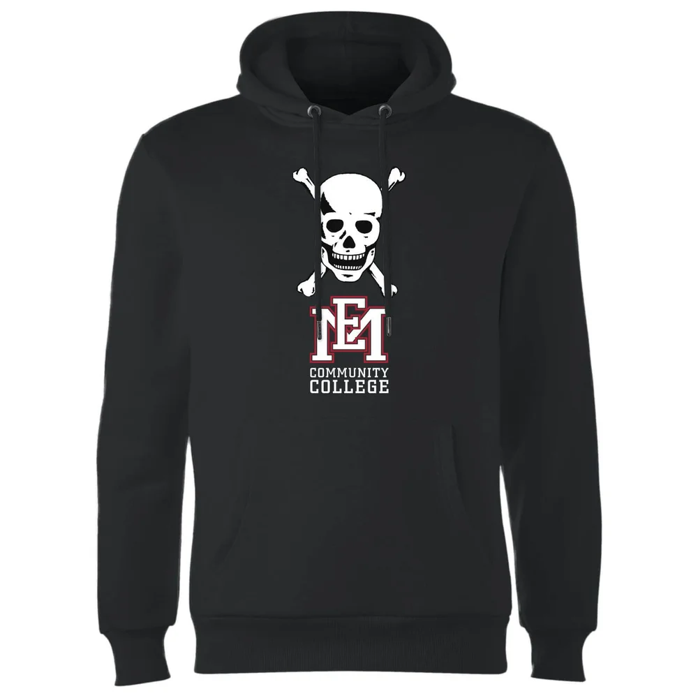 Sweat à Capuche Homme Tête de Mort et Logo - East Mississippi Community College - Noir - S Image 1