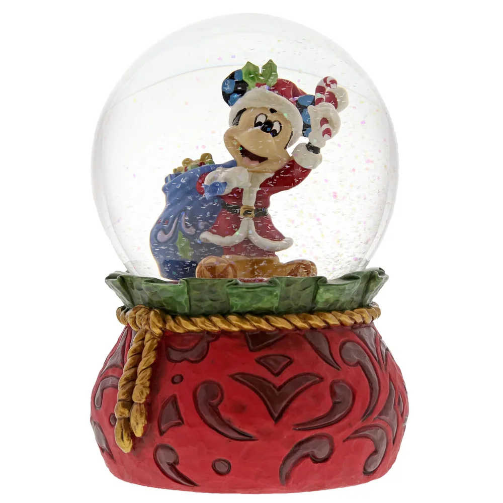 Bringing Holiday Cheer, Boule à paillettes Mickey Mouse en père Noël – Disney Traditions Image 1