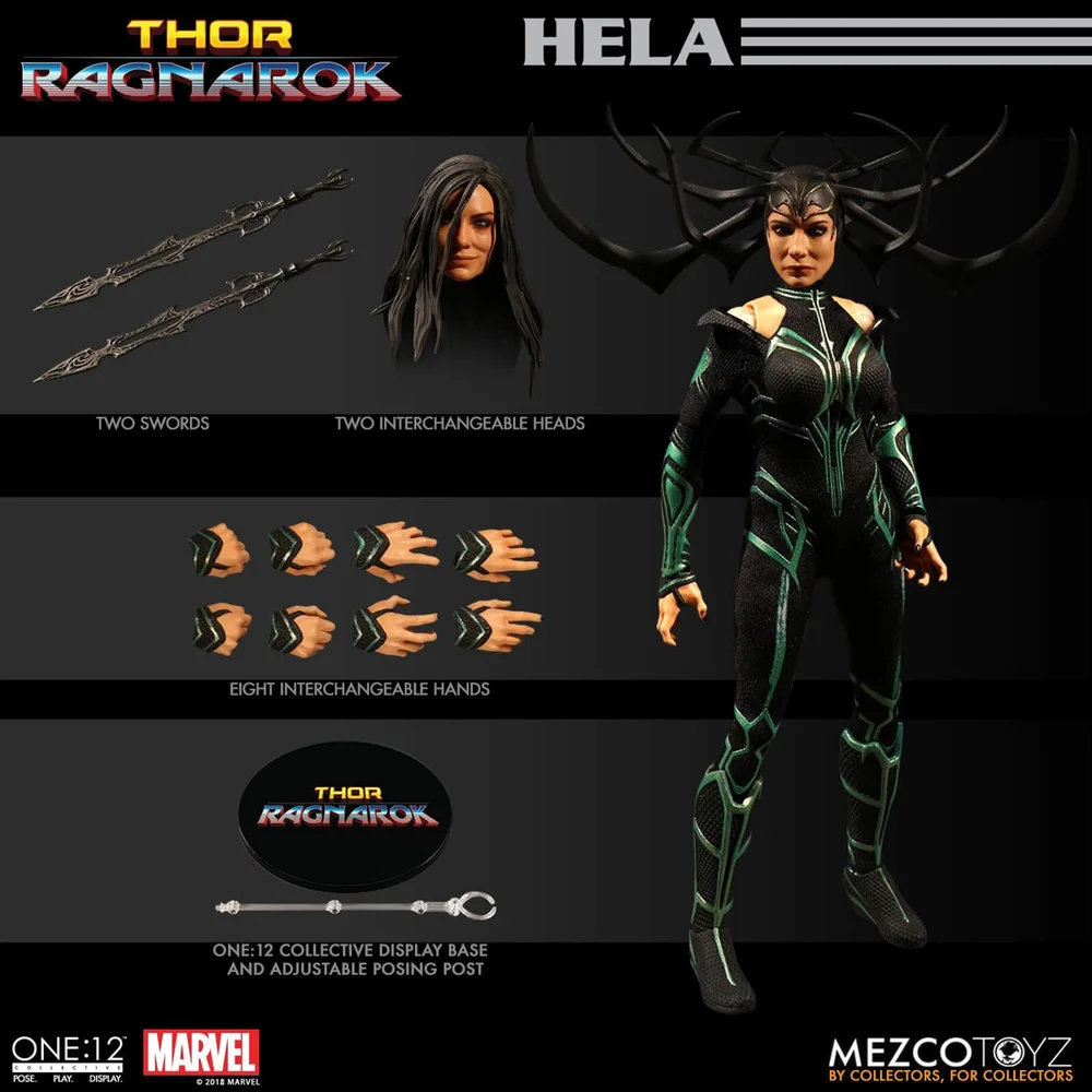 Mezco figurine collective Thor : Ragnarok Hela à l'échelle 1:12 Image 1