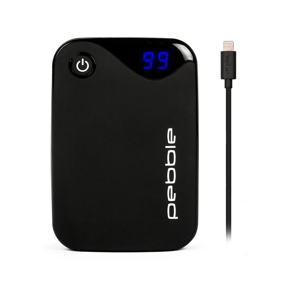 Veho Pebble P1 10,000mAh Power Bank with LED Indicator and Carry Pouch (Includes MFI Lightning Cable) Image 1