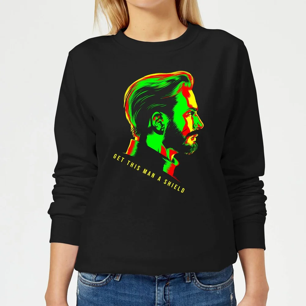 Sweat Femme Profil Captain America Avengers - Noir - S Image 1