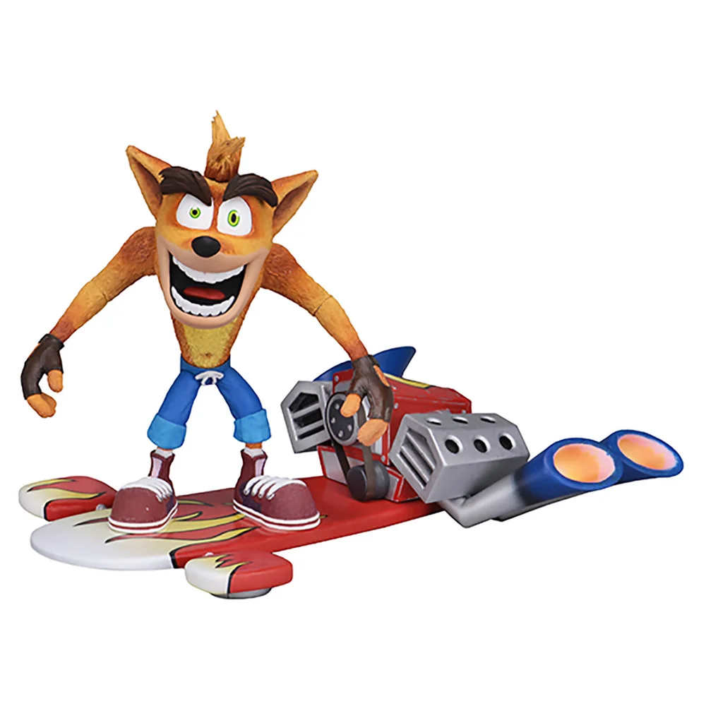 NECA Crash Bandicoot - Figurine de 7 pouces - Hoverboard Deluxe Crash Image 1