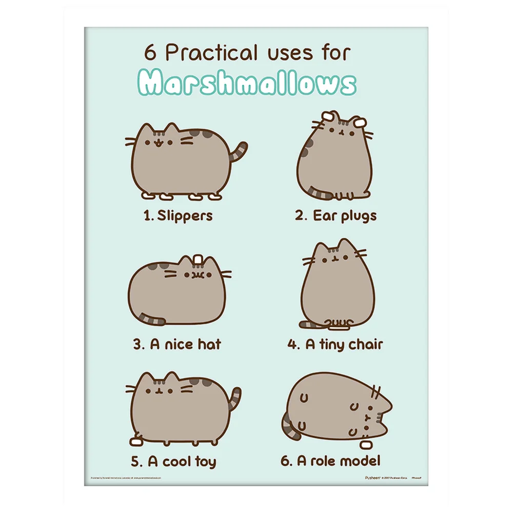 Pusheen (Practical Uses for Marshmallows) Framed 30 x 40cm Print Image 1