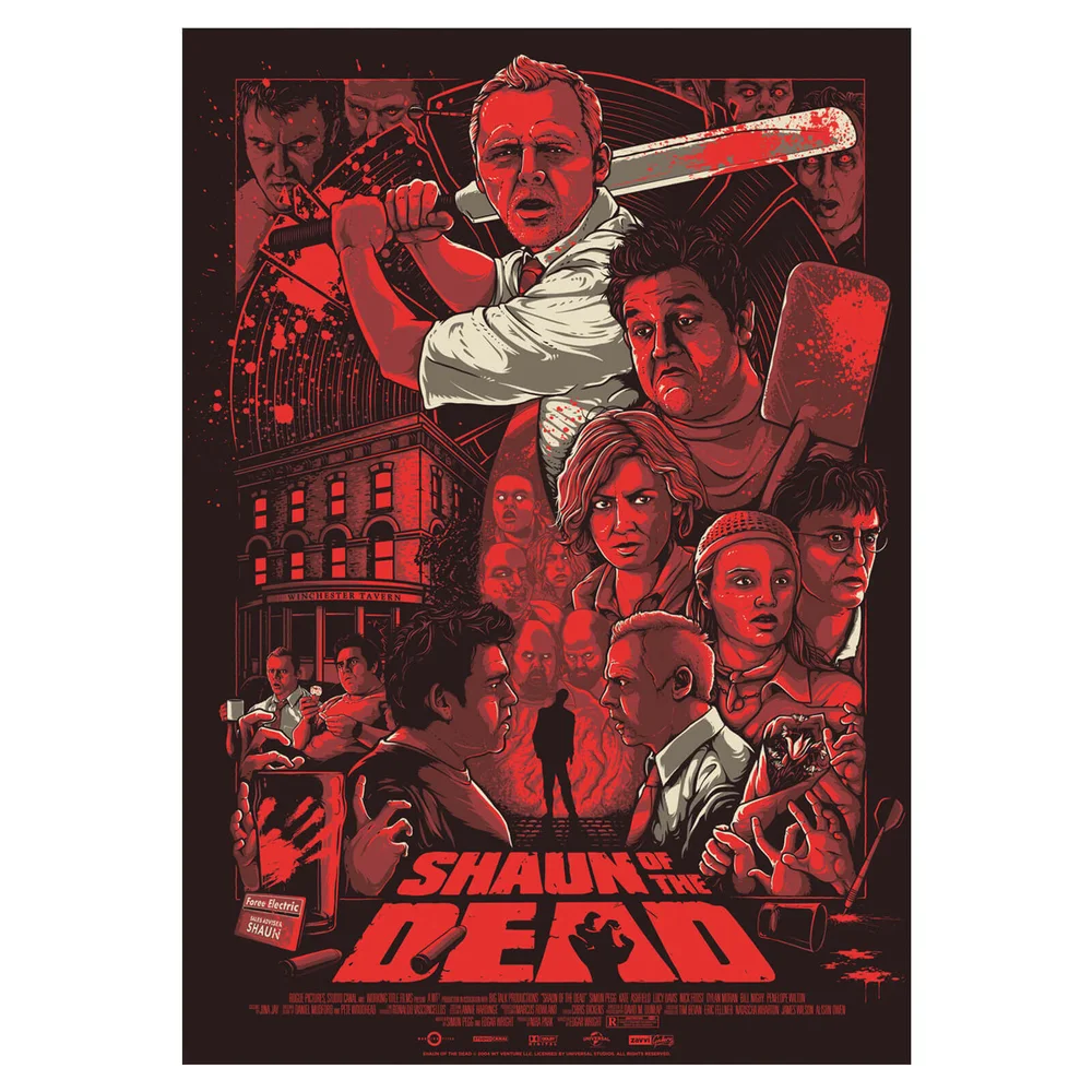 Sérigraphie Shaun of the Dead "Who Died and Made You King of the Zombies" par Nos4a2 (Édition Limitée) Image 1
