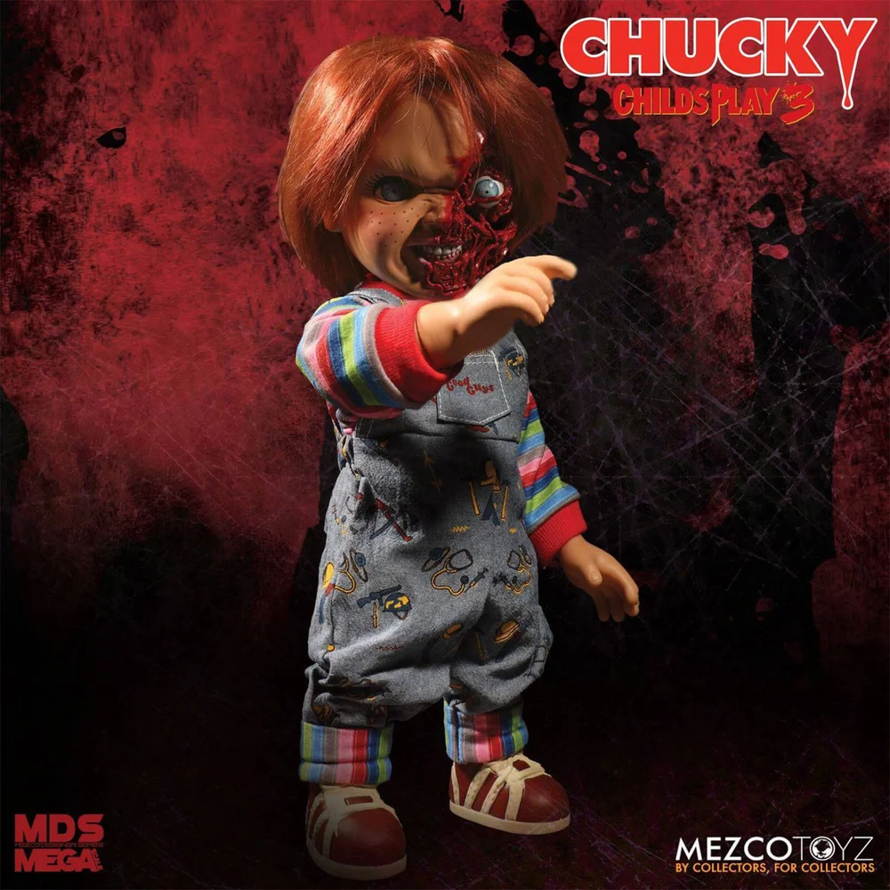 Méga-poupée parlante Chucky tête fondue (38 cm), Chucky – Mezco Image 1