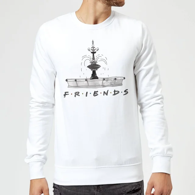 Sweat Homme Croquis Fontaine - Friends - Blanc