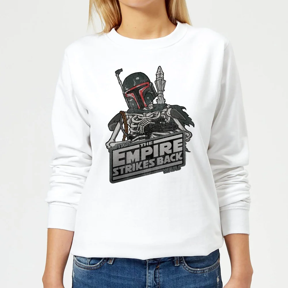 Sweat Femme Squelette Boba Fett Star Wars Classic - Blanc - S - Blanc Image 1