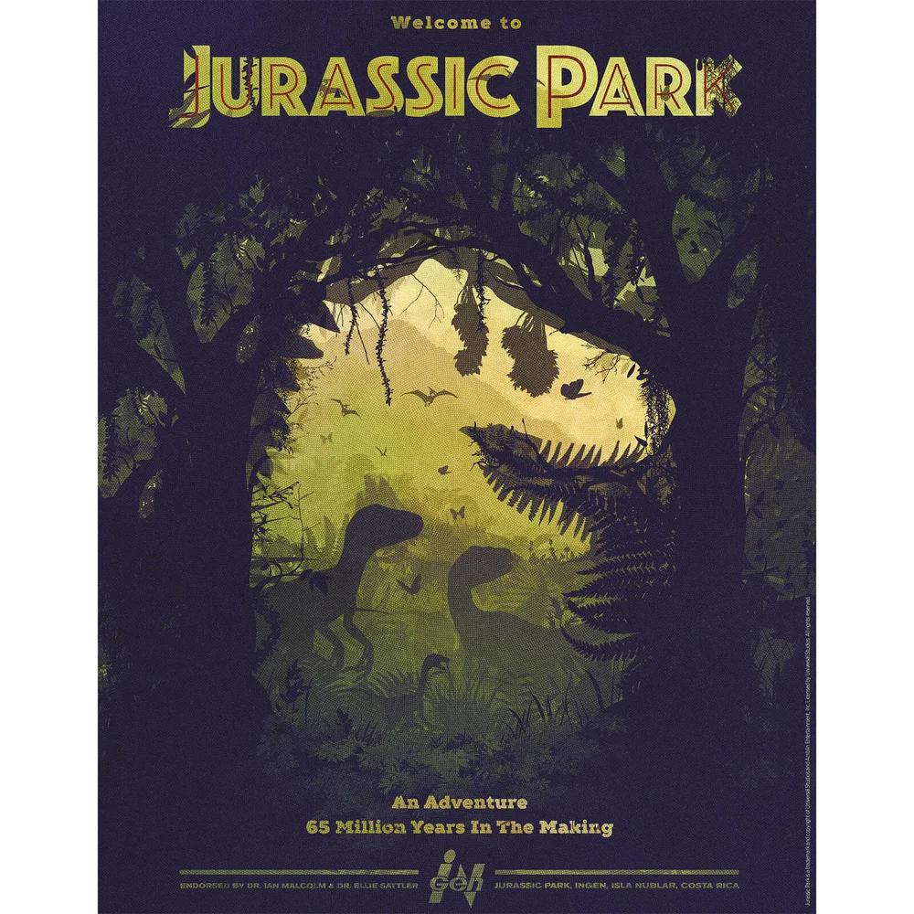 Sérigraphie Jurassic Park 25ème Anniversaire - Impression Fine Art Giclée par Ben Harman (Édition Limitée) Image 1