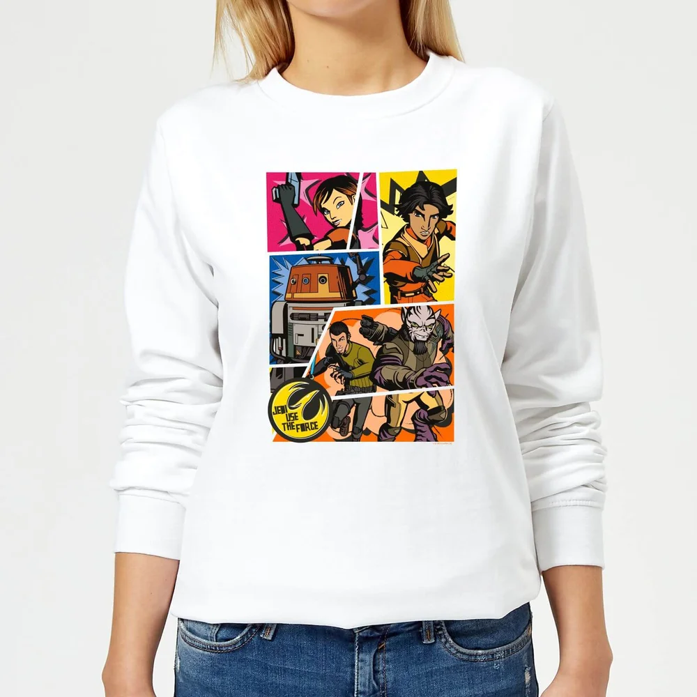 Sweat Femme Comic Strip Star Wars Rebels - Blanc - S - Blanc Image 1