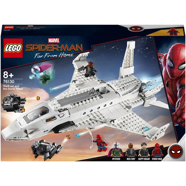 LEGO Marvel Jouet L'attaque de Spider Man avec le jet de Stark (76130)