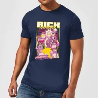 T-Shirt Homme 80s Poster Rick et Morty - Bleu Marine