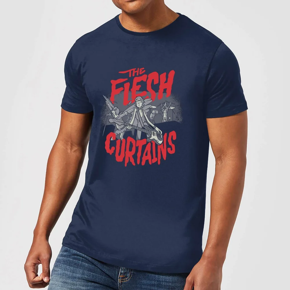 T-Shirt Homme The Flesh Curtains Rick et Morty - Bleu Marine - S Image 1