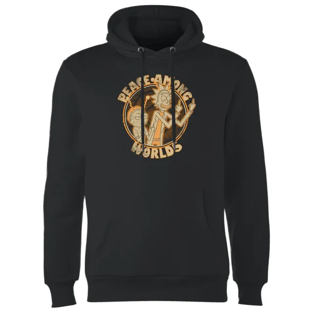 Sweat à Capuche Homme Peace Among Worlds Rick et Morty - Noir