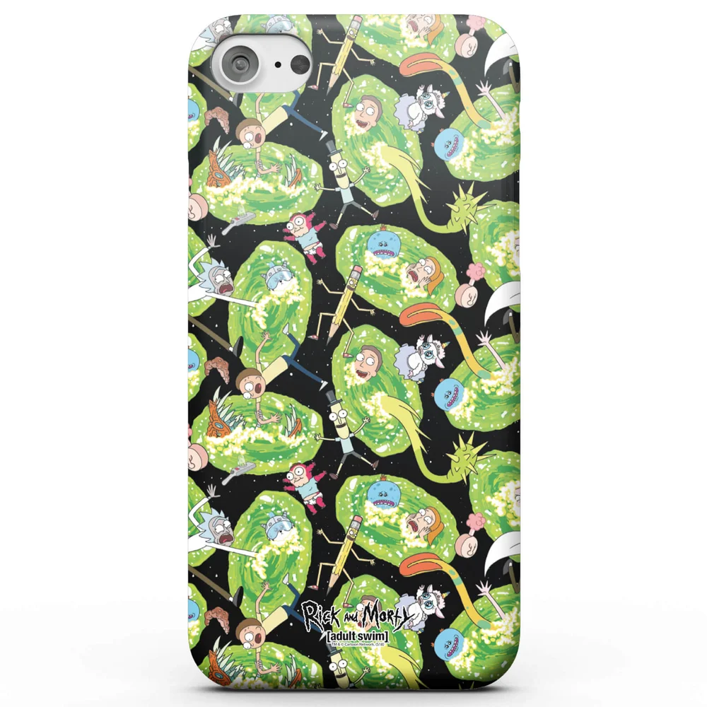 Coque Smartphone Portail Galactique et Personnages - Rick et Morty pour iPhone et Android - iPhone 5/5s - Coque Simple Matte Image 1