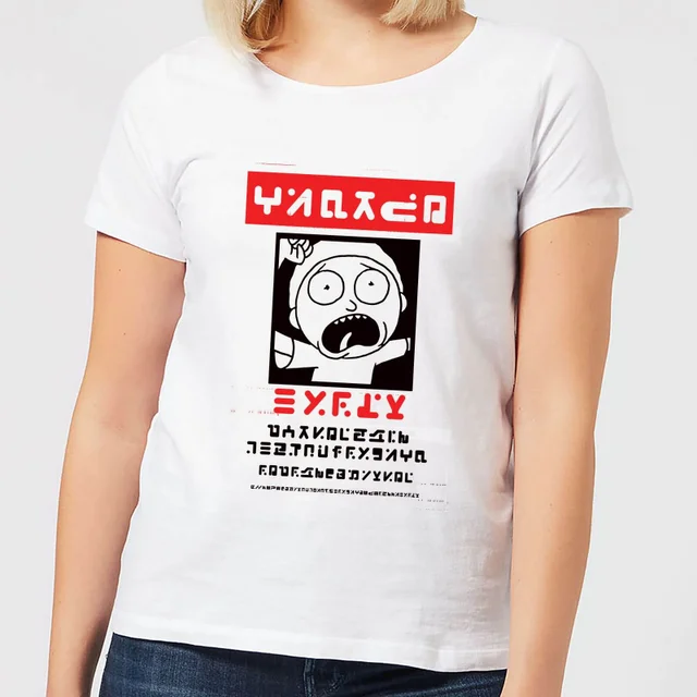 T-Shirt Femme Wanted Morty Rick et Morty - Blanc