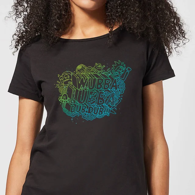 T-Shirt Femme Wubba Lubba Dub Dub Rick et Morty - Noir