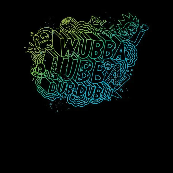 T-Shirt Femme Wubba Lubba Dub Dub Rick et Morty - Noir