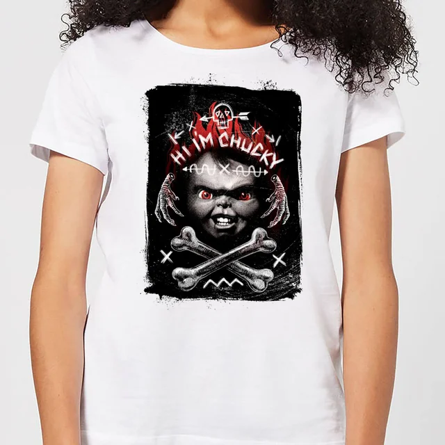 T-Shirt Femme Hi I'm Chucky Chucky - Blanc