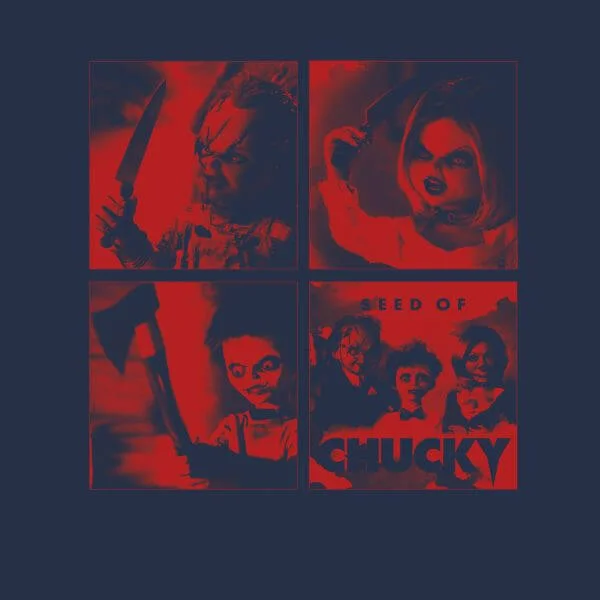 T-Shirt Femme Family Photo Chucky - Bleu Marine