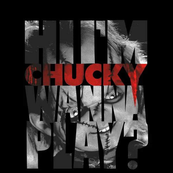 T-Shirt Femme Typographic Chucky - Noir