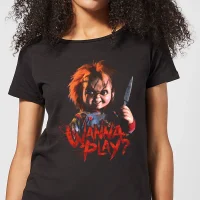T-Shirt Femme Wanna Play? Chucky - Noir - undefined undefined