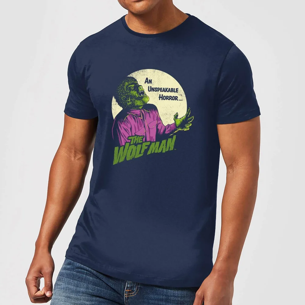 T-Shirt Homme The Wolfman Rétro - Universal Monsters - Bleu Marine - S Image 1