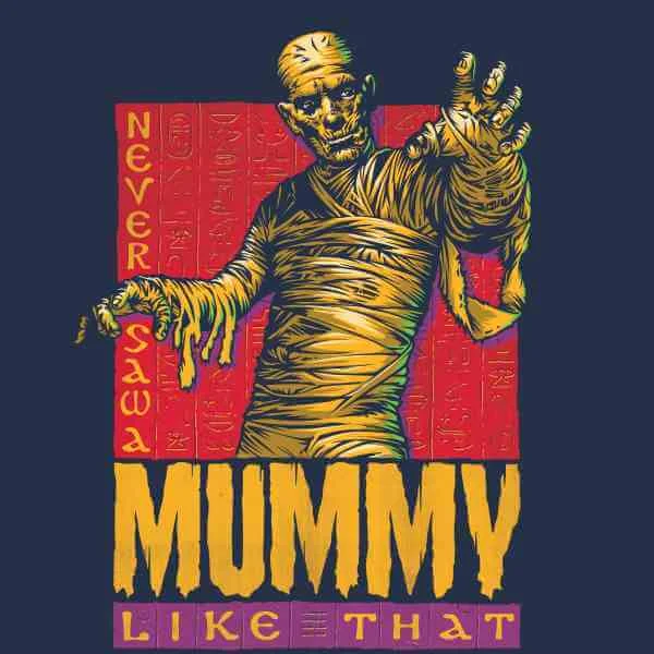 T-Shirt Homme La Momie Rétro - Universal Monsters - Bleu Marine