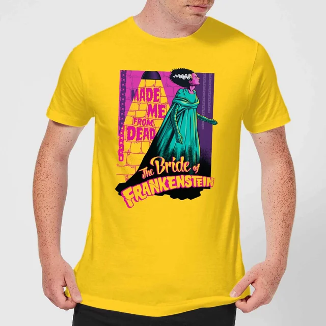 T-Shirt Homme Rétro La Fiancée de Frankenstein - Universal Monsters - Jaune