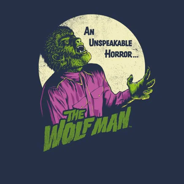 T-Shirt Femme The Wolfman Rétro - Universal Monsters - Bleu Marine